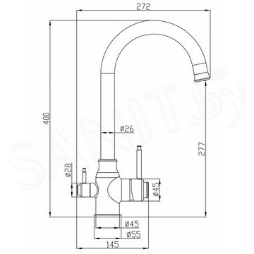 Смеситель для кухонной мойки Zorg Steel Hammer SH 763 Inox Grafit PVD под фильтр