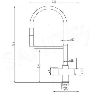 Смеситель для кухонной мойки Zorg Steel Hammer SH 2002 под фильтр