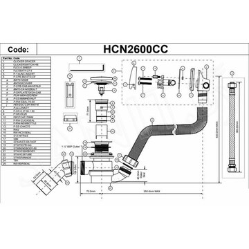 Сифон для ванны McAlpine HCN2600CC-15MM Click Clack