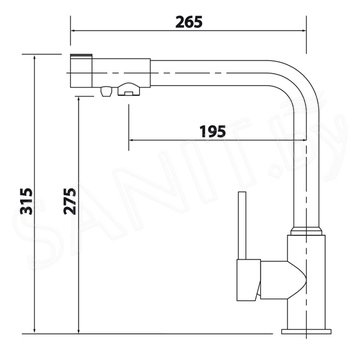 Смеситель для кухонной мойки Kaiser Teka 13044-12 с подключением к фильтру воды