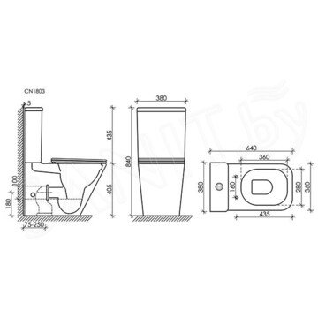 Напольный унитаз CeramicaNova Cubic CN1803 Rimless Soft Close