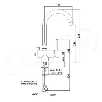 Смеситель для кухонной мойки Paffoni Stick SK190SRVIE под фильтр