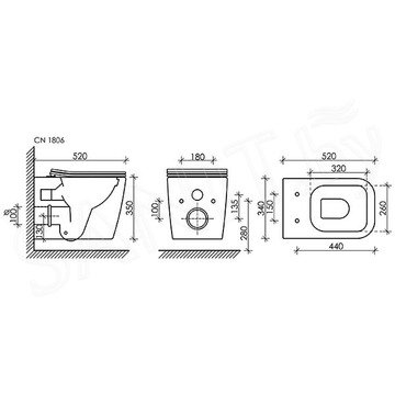 Подвесной унитаз CeramicaNova Cubic CN1806 Rimless Soft Close