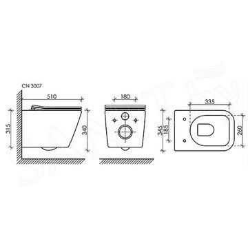 Подвесной унитаз CeramicaNova Metric CN3007 Rimless Soft Close