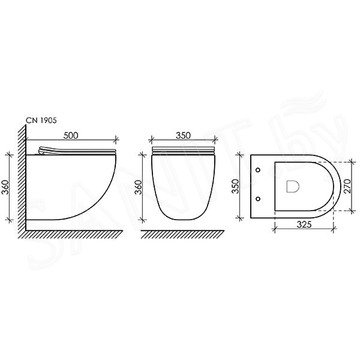 Подвесной унитаз CeramicaNova Mono CN1905 Rimless Soft Close