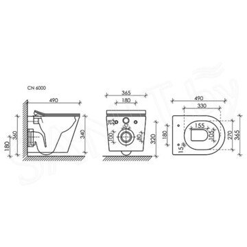Подвесной унитаз CeramicaNova Balearica CN6000 / CN6000MW Rimless Soft Close
