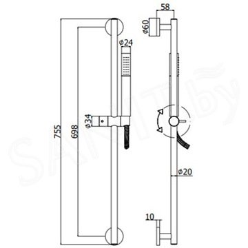 Душевой гарнитур Paffoni ZSAL135BO