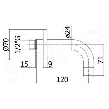 Излив для ванны Paffoni Light ZBOC140BO