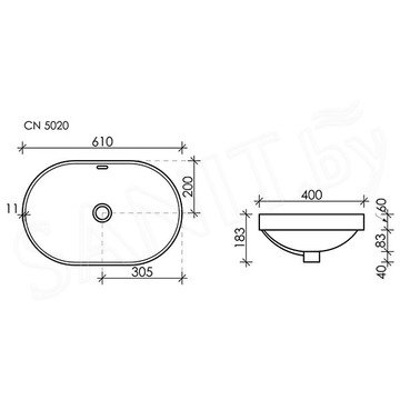 Умывальник CeramicaNova Element CN5020