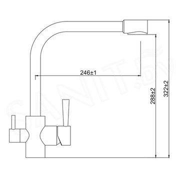 Смеситель для кухонной мойки Kaiser Merkur 26044-11 с подключением к фильтру воды