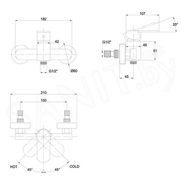 Смеситель для душа Kaiser Sonat 34077-1