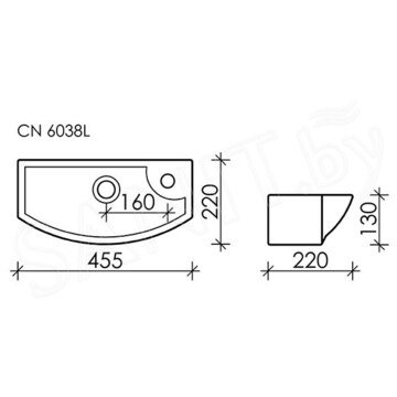 Умывальник CeramicaNova Element CN6038L / CN6038R