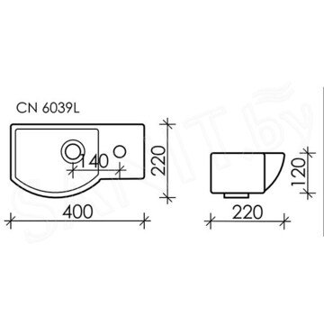 Умывальник CeramicaNova Element CN6039L / CN6039R