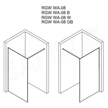 Душевая стенка RGW Walk In Wa-08G ribbed