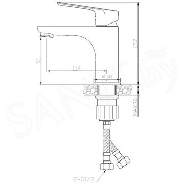 Смеситель для умывальника AV Engineering AVBEL1-A360-255