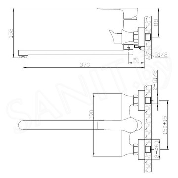 Смеситель для ванны AV Engineering AVJAR7-A236-263