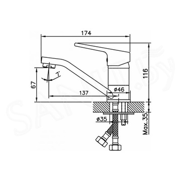 Смеситель для кухонной мойки AV Engineering AVHOB4-A163-687