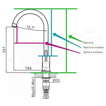 Смеситель для кухонной мойки AV Engineering AVZAR4-A304GT-731