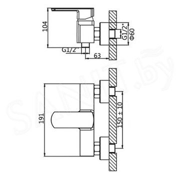 Смеситель для душа AV Engineering AVHLN5-A096-699