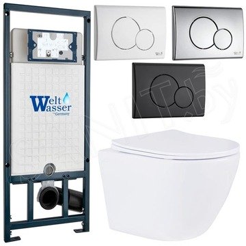 Комплект инсталляции Weltwasser Marberg 507 RD с подвесным унитазом Roxen Antares 530185-01