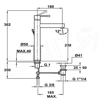 Смеситель для умывальника TEKA ALAIOR TALL 553620200