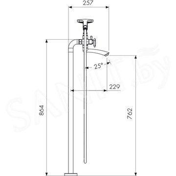 Смеситель для ванны Kaiser Trio 57222 напольный