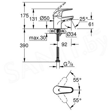 Смеситель для умывальника Grohe Euroeco 32734000