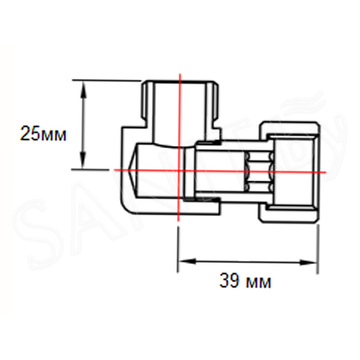 Комплект угловых американок 3/4"х1/2" Г/Ш хром