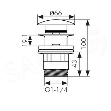 Донный клапан Kaiser 8041 с переливом