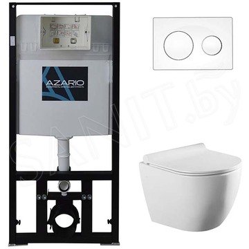 Комплект инсталляции Azario с унитазом Geno AZ-2196D кнопкой 0012 и сиденьем микролифт