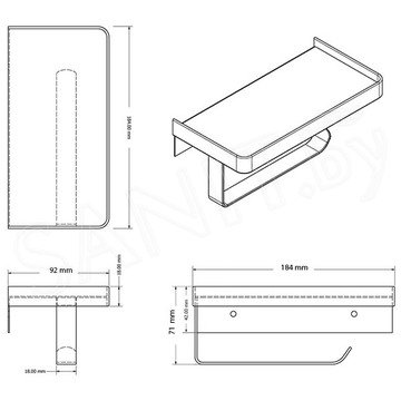 Держатель для туалетной бумаги Azario Altre AZ-688B