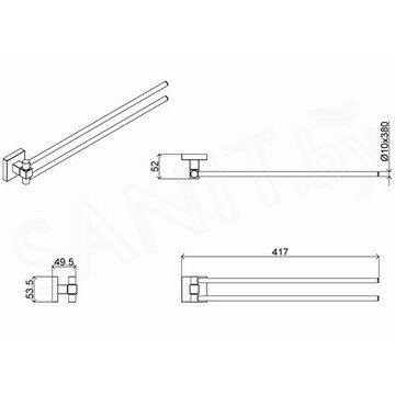 Держатель для полотенец Azario Rina AZ-87002A