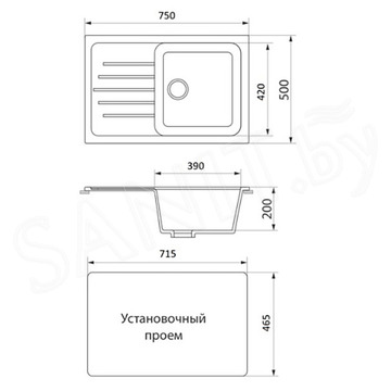 Кухонная мойка Granrus GR-750