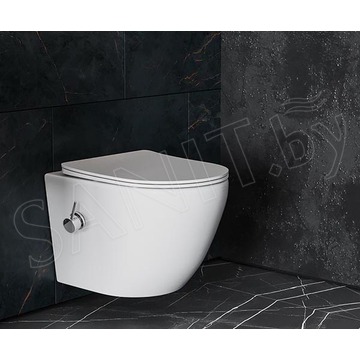 Комплект инсталляции Weltwasser Marberg 410 с кнопкой и подвесным унитазом Roxen Antares Bidet 530185-01X с функцией биде