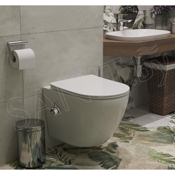 Комплект инсталляции Weltwasser Marberg 410 с кнопкой и подвесным унитазом Roxen Antares Bidet 530185-01X с функцией биде