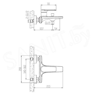 Смеситель для ванны Esko Baku BK 54