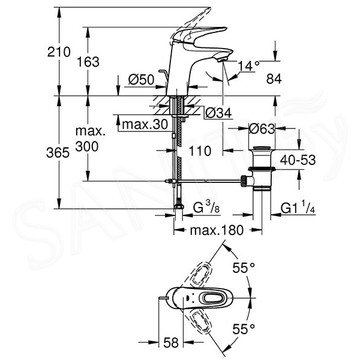 Смеситель для умывальника Grohe Eurostyle New 33558LS3