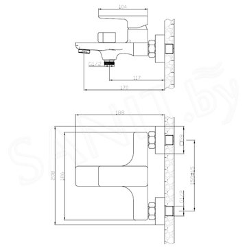 Смеситель для ванны Esko Berlin BR 54