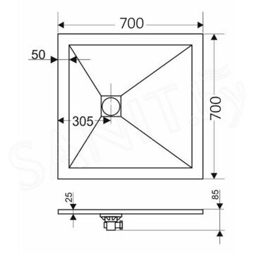Душевой поддон RGW Stone Tray ST-W белый ширина 70