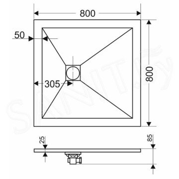 Душевой поддон RGW Stone Tray ST-W белый ширина 80