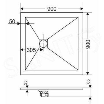 Душевой поддон RGW Stone Tray ST-W белый ширина 90