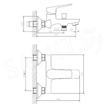 Смеситель для ванны Esko Delhi DL 54 S