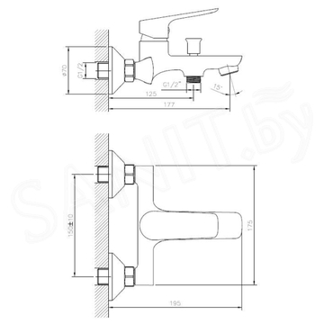 Смеситель для ванны Esko Delhi DL 54