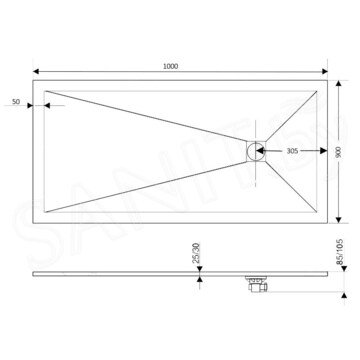 Душевой поддон RGW Stone Tray ST-G серый ширина 90