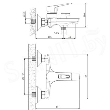 Смеситель для ванны Esko Rabat RA 54 w/a