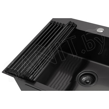 Кухонная мойка Arfeka Eco AR 50 Black с коландером, дозатором и роллер-матом
