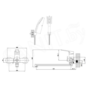 Смеситель для ванны Esko Singapore black SB 31