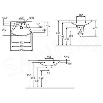 Умывальник Ideal Standard Motion W890001