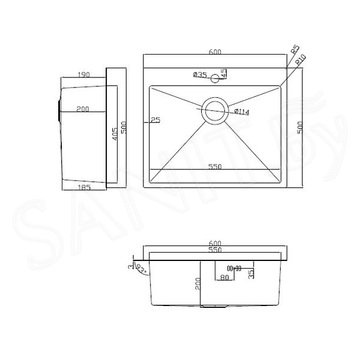 Кухонная мойка Arfeka Eco AR 60 Black с коландером и дозатором