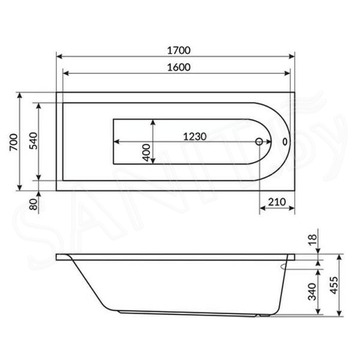 Акриловая ванна Excellent Aurum Slim